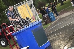 Ofc. McCann in the dunk tank