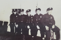 Monroe Police Officers 1951 or 1952, Amandus Ulrich, Lloyd Chamberlain, George Etch, George Alshiemer and Jack Eichel