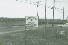 Monroe Township Police Department sign for Police Headquarters located on Spotswood Englishtown Road