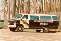 Monroe Township Police Van located in the parking lot of the current Police Station