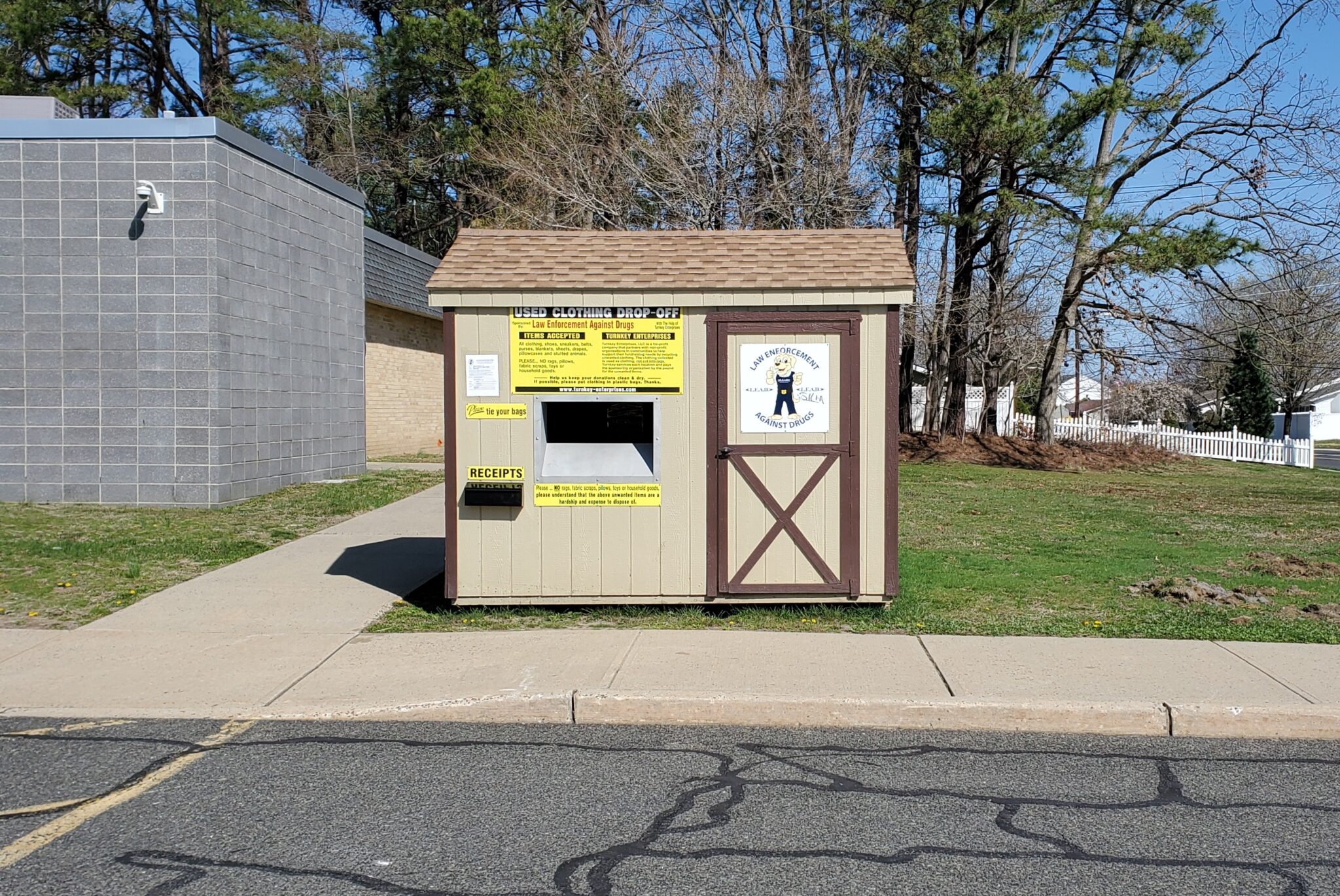 LEAD clothing bin donation locations Monroe Township Police Department
